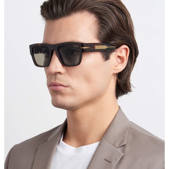 David Beckham DB 7000/S BOLD 0KVI Z0 Square Sunglasses - Brown/Blue Multilayer - Picture 2 of 11